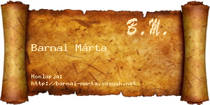 Barnai Márta névjegykártya